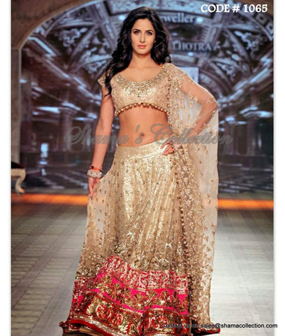 1065 Katrina Kaif's bridal gold lehenga