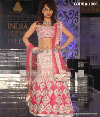 1069 Kangana Ranout's pink-silver fishcut bridal lehenga