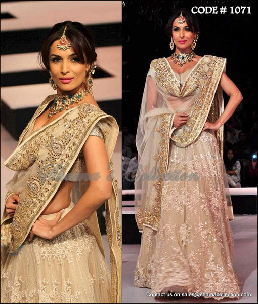 1071 Malaika Arora Khan's cream bridal lehenga