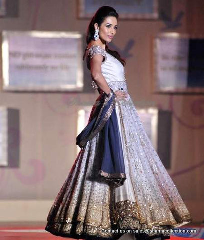 1075 Malaika Arora Khan's grey anarkali lehenga