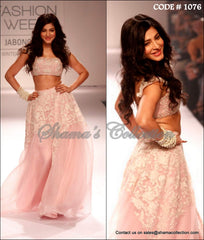 1076 Shruti Hasan's tea rose lehenga