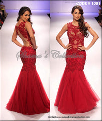 1081 Malaika Arora Khan's trumpet maroon red gown