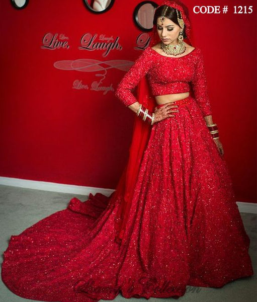 1215 Maroon Bridal Lengha