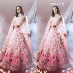 1225 Shraddha Kapoor's Ombre Pink Bridal Lengha