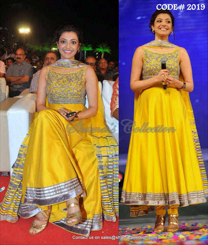 2019 Kajal Agrawal's yellow anarkali