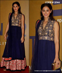 2044 Nargis Fakhri's blue anarkali gown