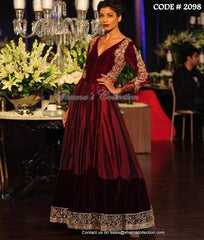 2098 Maroon anarkali gown