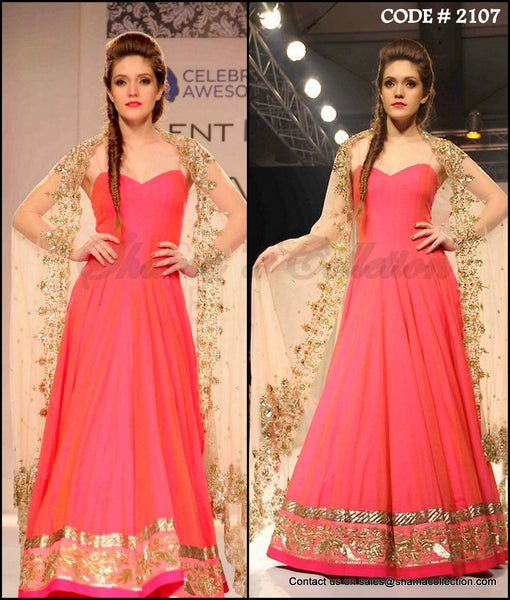 2107 Coral ka kamaal anarkali gown