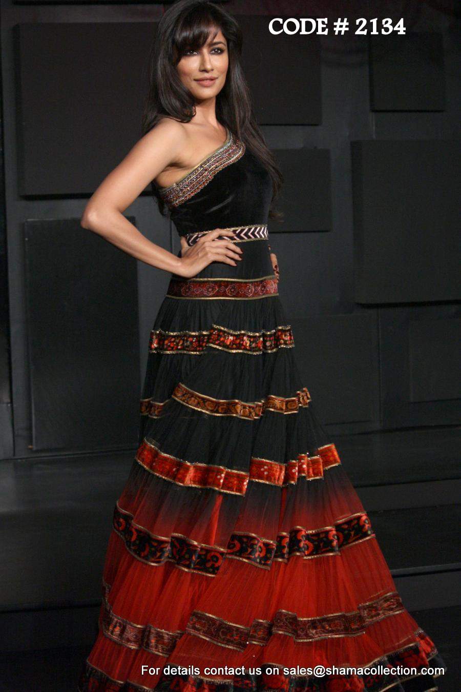 2134 Chitrangada's red-black ombre anarkali gown Outfit Sets 2134 Chitrangada's red-black ombre anarkali gown Outfit Sets