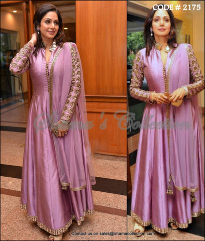 2175 Sridevi's mauve anarkali gown