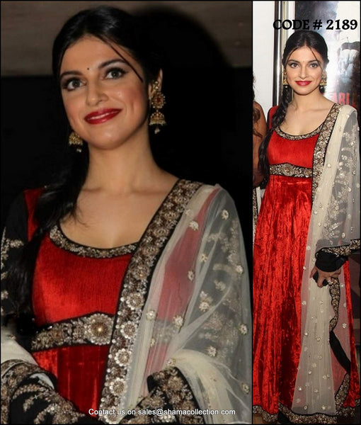 2189 Divya Khosla's red anarkali