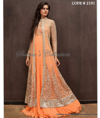 2191 Peachy anarkali gown