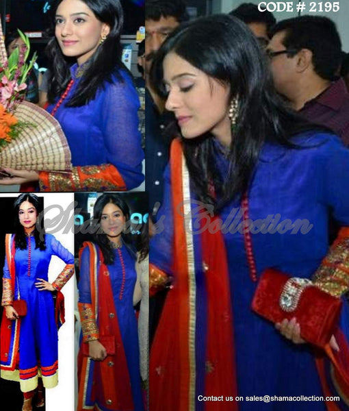 2195 Amrita Rao's cobalt anarkali