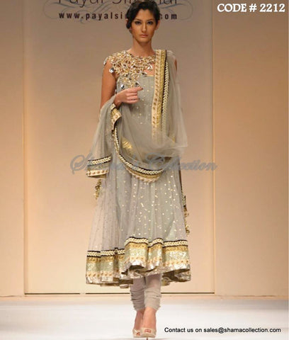 2212 Grey-gold anarkali