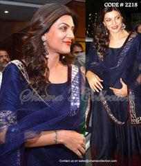 2218 Sushmita Sen's midnight blue anarkali gown