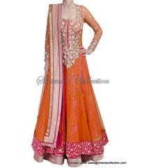 2219 Deepika Padukone's orange-pink anarkali gown
