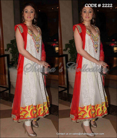 2222 Shefali Zariwala's white anarkali