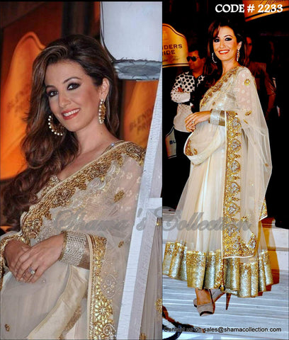 2233 Perizaad Zorabian's champagne anarkali