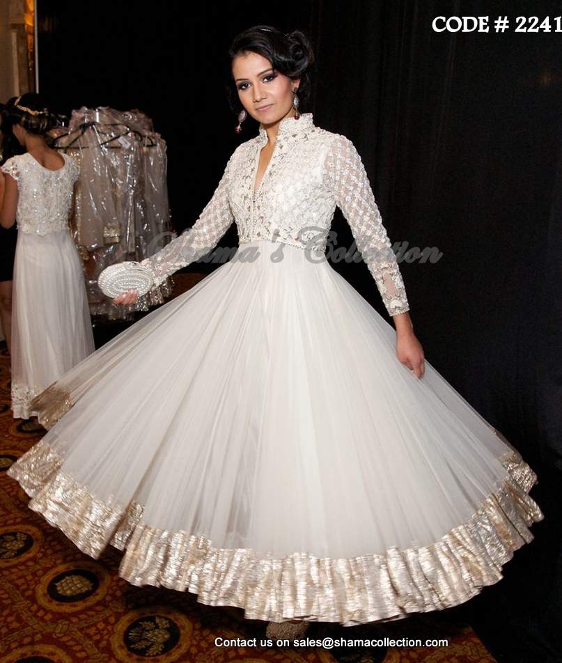 Buy online Off White Art Silk Anarkali Dress for women at best price at  bibain  FESTIVE1579AW22OWH