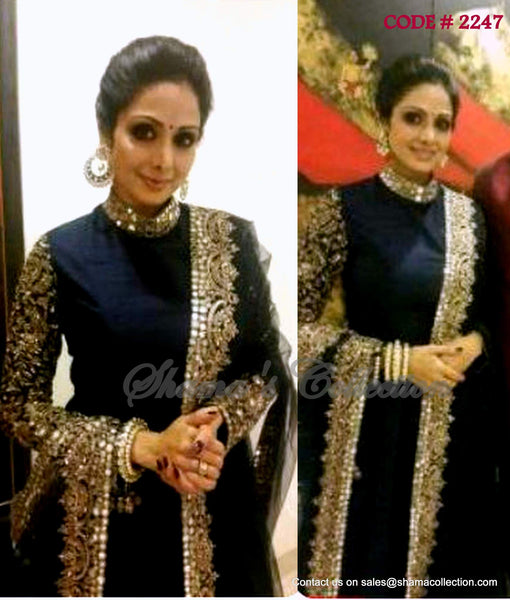 2247 Sridevi's black anarkali gown