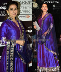 2256 Juhi Chawla's double tone floor length anarkali