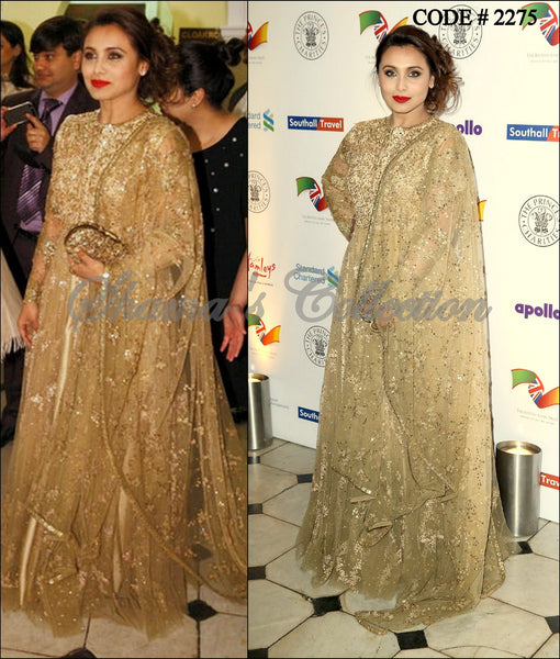 2275 Rani Mukherjee's golden floor length anarkali