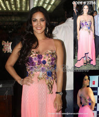 2298 Sunny leone's pink high low dress