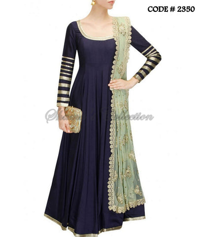 2350 Midnight blue floor length anarkali suit