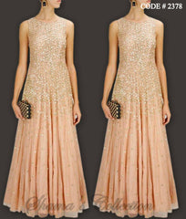 2378 Peach Sequin Gown