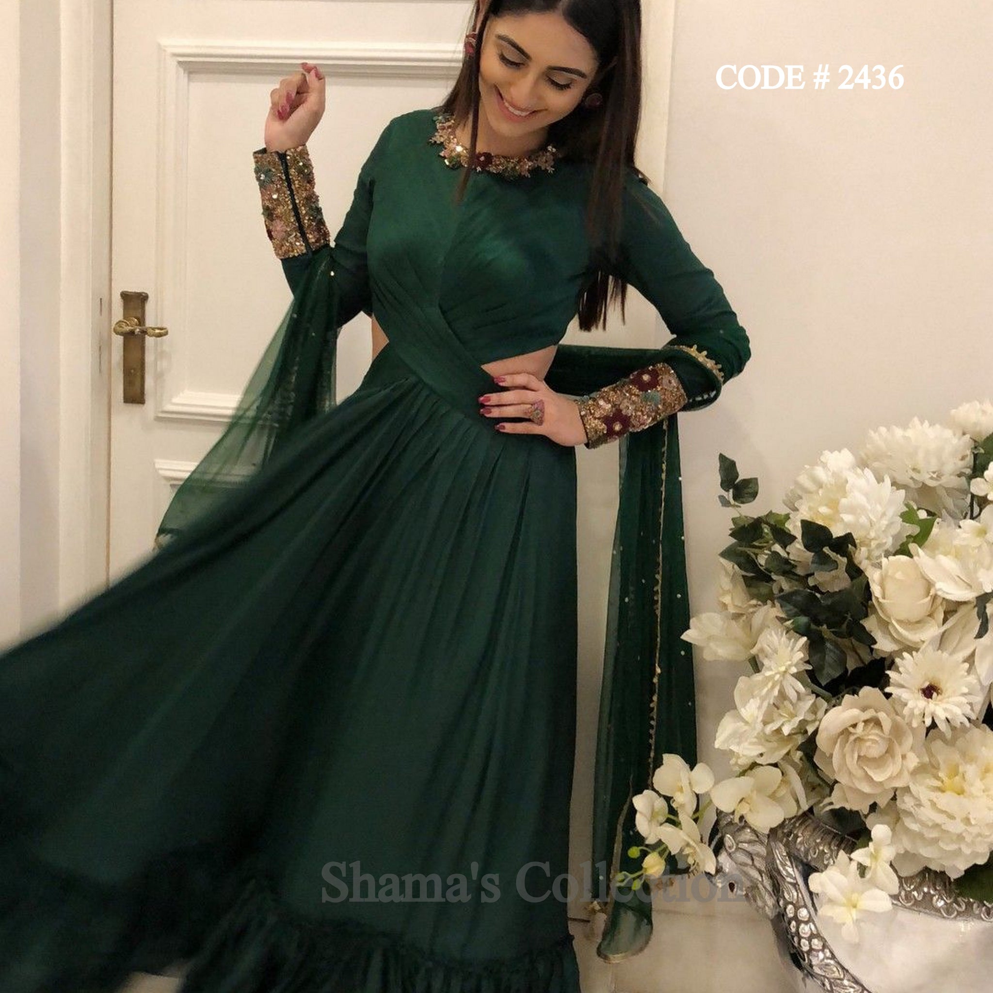 Dark Green Long Gown