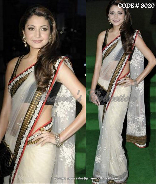 3020 Anushka Sharma's off white saree