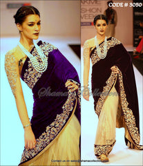 3050 Beige-purple saree