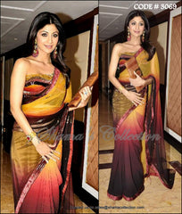 3069 Shilpa Shetty's ombre saree