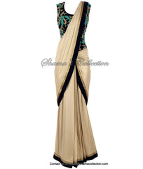 3084 Designer golden saree