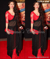 3086 Sasha Agha's red-black saree