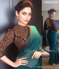 3119 Tamanna Bhatia's blue saree