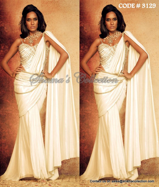 3129 Lisa Haydon's off white sareesque