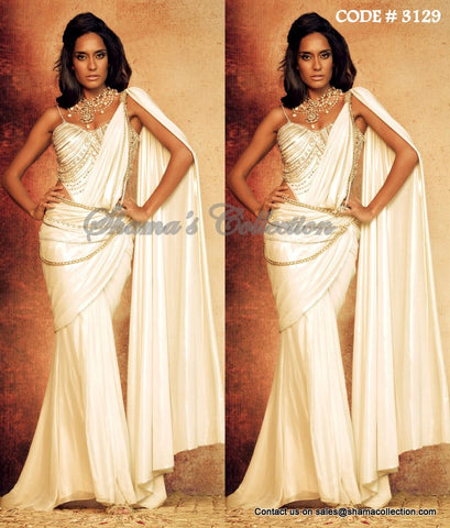 3129 Lisa Haydon's off white sareesque