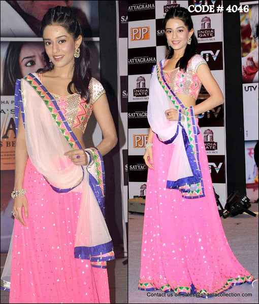 4046 Amrita Rao white-pink lehenga