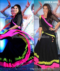 4064 Sonakshi Sinha's black-neon lehenga