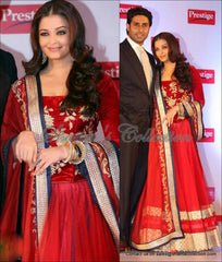 4065 Aishwarya Rai Bachchan's red lehenga