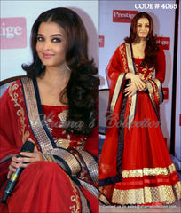 4065 Aishwarya Rai Bachchan's red lehenga