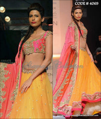 4069 Ambre and hues of pink lehenga