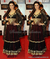 4075 Black maroon anarkali lehenga