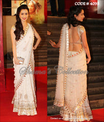 4095 Shraddha Kapoor's white gota patti lehenga