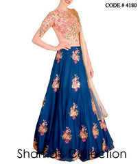 4180 Beige Blue Lengha