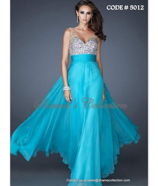 5012 Skyblue-silver gown