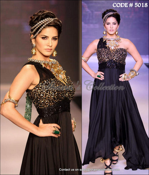 5018 Sunny Leone's black gown
