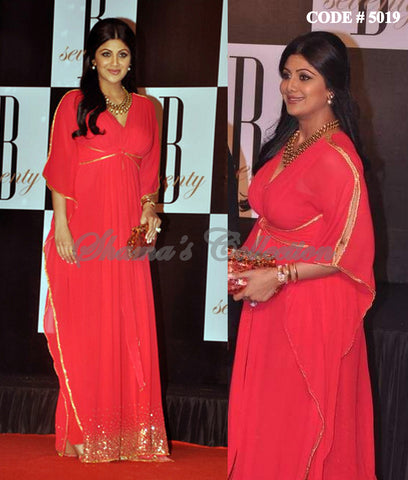 5019 Shilpa Shetty's red kaftan