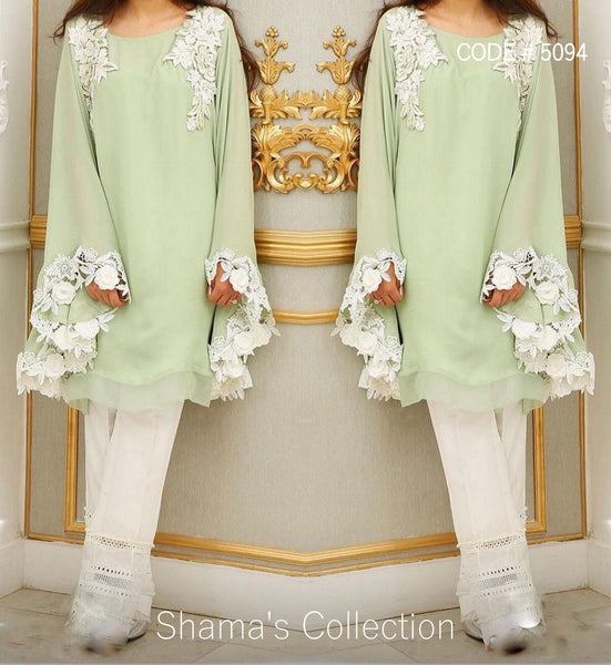 5094 Pista Kaftan Kurti - White Pants